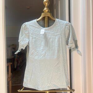 Gap Cotton short sleeve light blue t-shirt with ties on sleeve